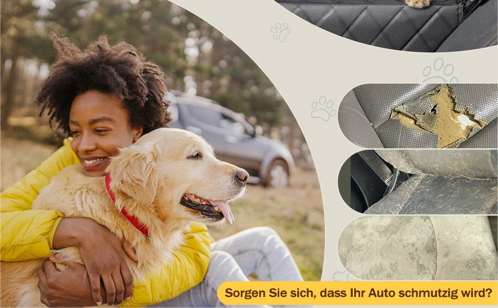 Захист для автосидіння для собак Gimars 6-в-1 з боковими панелями та віконцем, 100% водонепроникний, з килимком, підходить для всіх типів авто