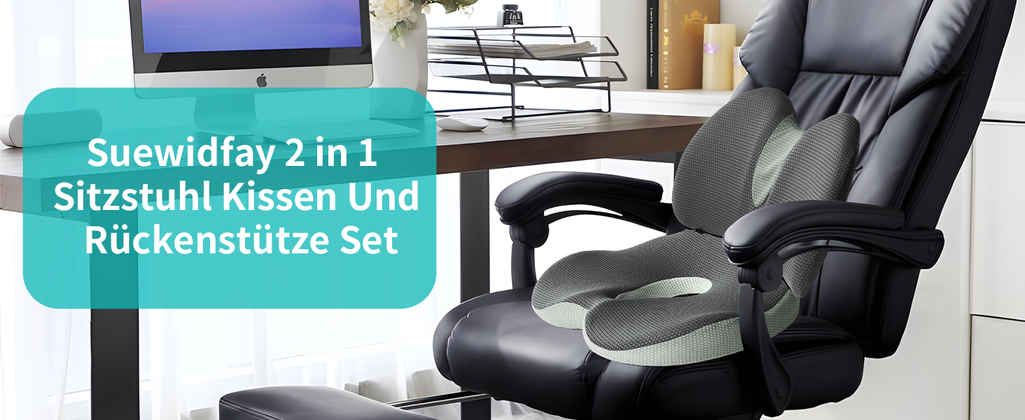 Набір подушок для сидіння та підтримки спини 2 в 1, ергономічні подушки з memory foam для офісного крісла, автокрісла, інвалідного візка, зняття болю при геморої та хворих купритових кісток