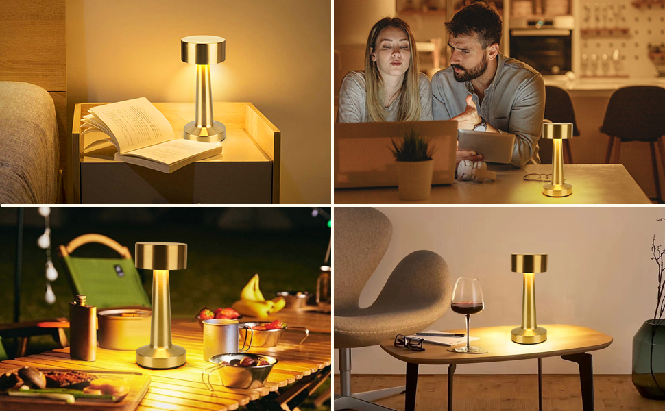 LED торшер настільний бездротовий, 2 шт. з сенсорним керуванням, 3 режими, 2000mAh, тепле світло для спальні та нічного столика