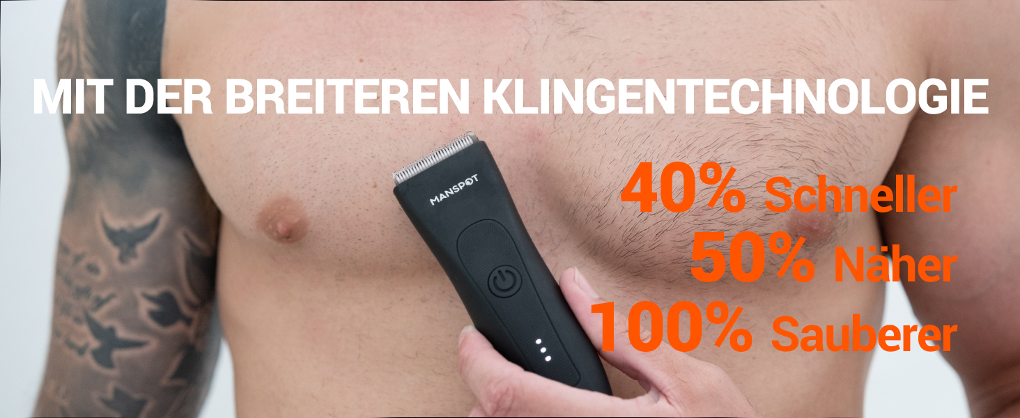 Триммер для тіла MANSPOT: чоловічий, вологостійкий, для інтимної зони, для тіла, для ніг, грудей, пахв, USB-C, для сухого та мокрого гоління