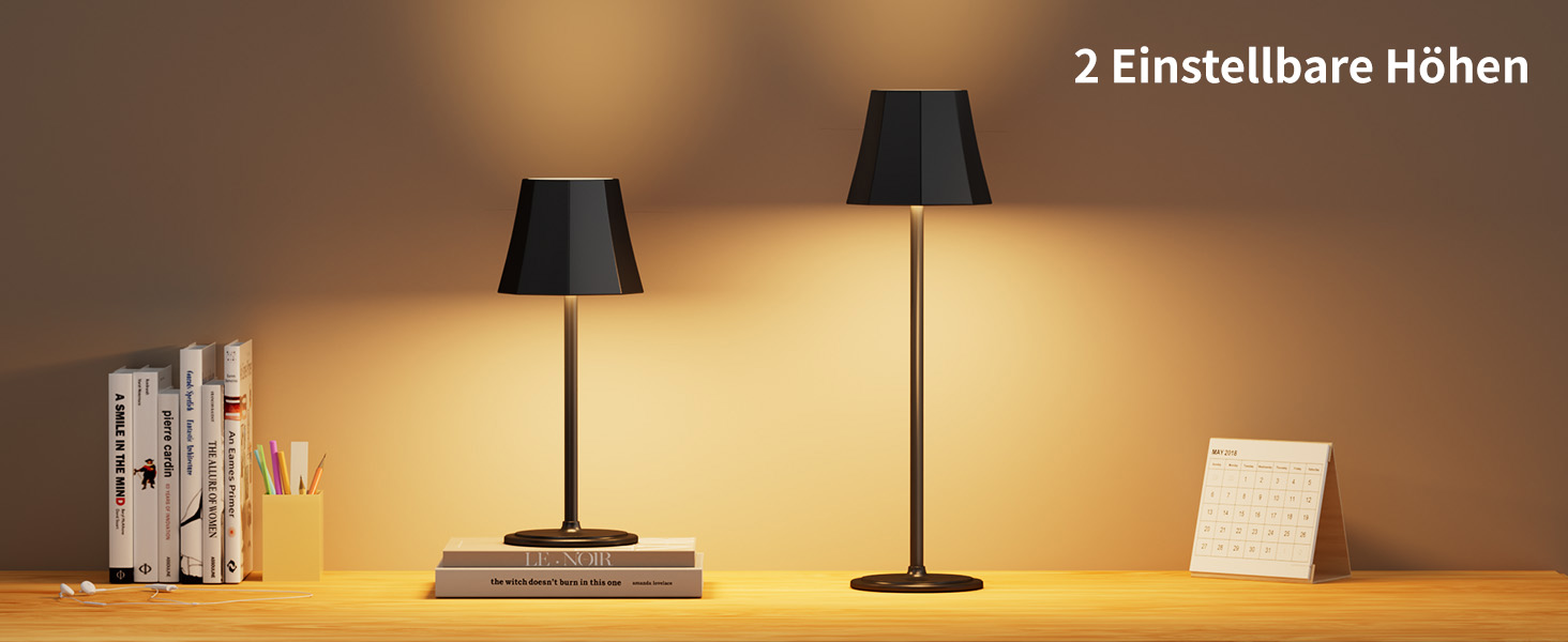 Бездротова LED-лампа Suright для столу з 3 кольоровими режимами + RGB, регульована яскравість, сенсорне управління, водонепроникність IP54, чорна