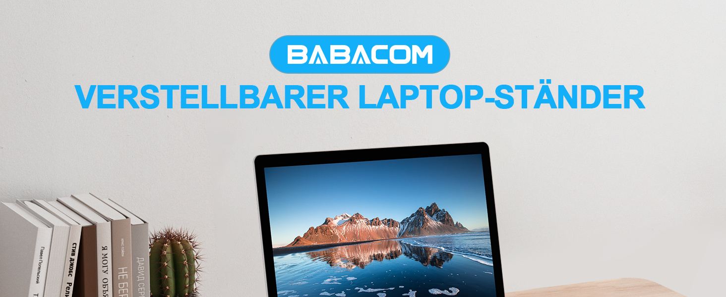 Підставка для ноутбука Babacom, 5-рівнева, алюміній, регульована висота, вентиляція, сумісна з MacBook Pro Air та іншими ноутбуками 10-15.6”