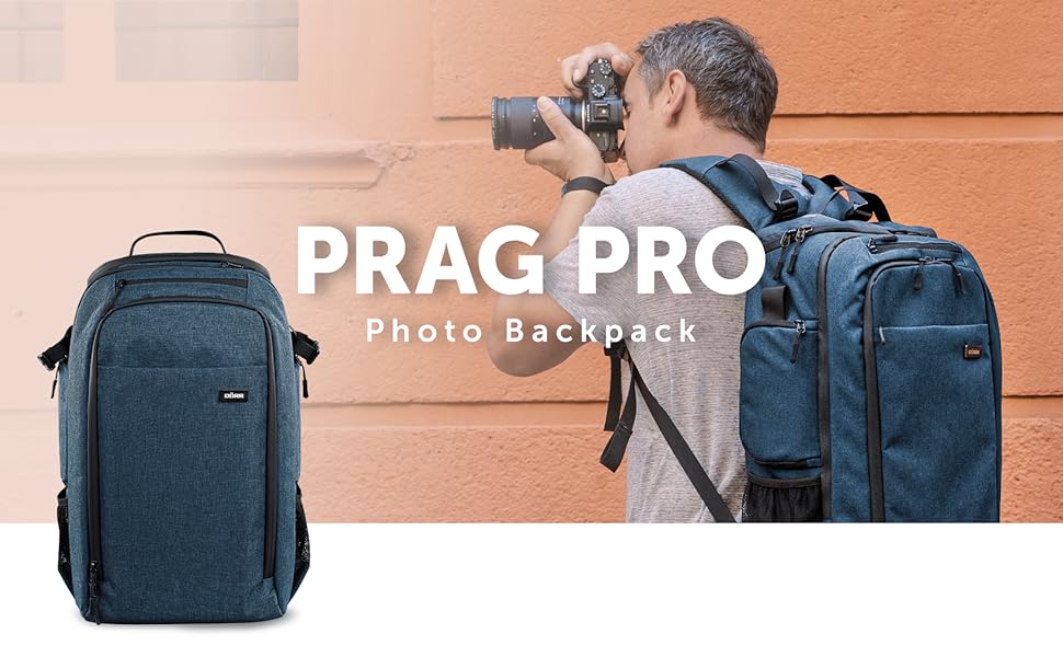 Рюкзак для фототехніки DÖRR Prag Go 16L/Prag Pro 20L, водонепроникний, для дзеркальних/зеркальних беззеркальних камер, відділення для ноутбука 16 дюймів, знімні перегородки, кріплення для штатива, рюкзак для дронів, міцний та легкий (блакитний)