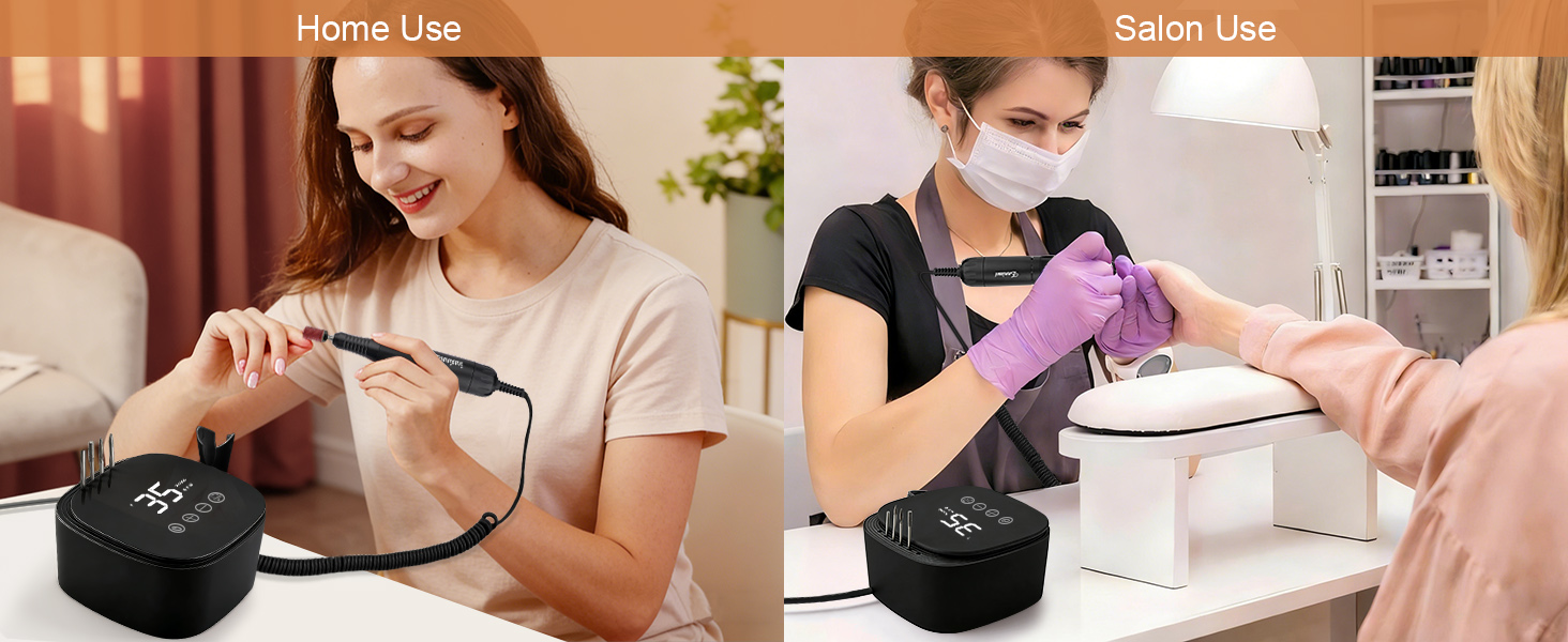 Електричний фрезер для нігтів Nagelfräser 35000 об/хв з LED дисплеєм, 35W, Touch-керування, для манікюру та педикюру в салоні та вдома