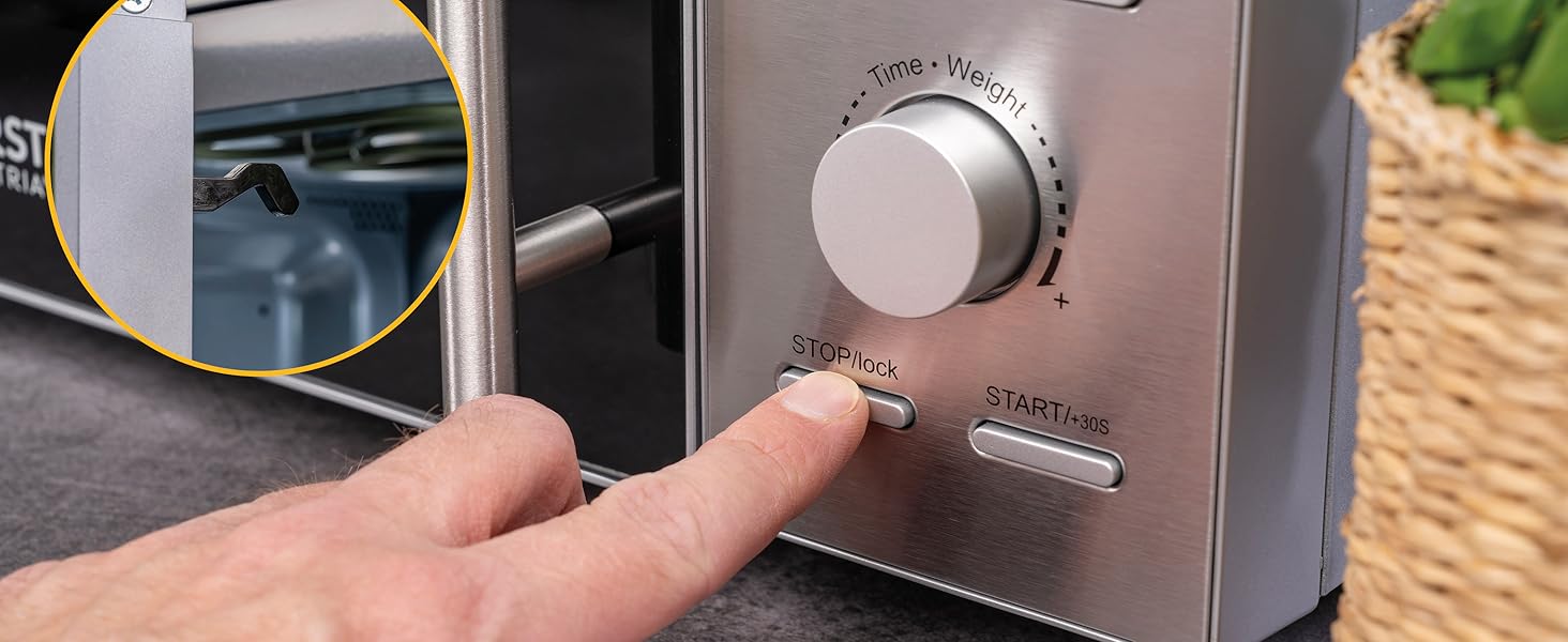 Мікрохвильова піч з грилем TZS First Austria 20L - 2-в-1, 700/800W, 8 програм, LED-дисплей, нержавіюча сталь, дитячий замок