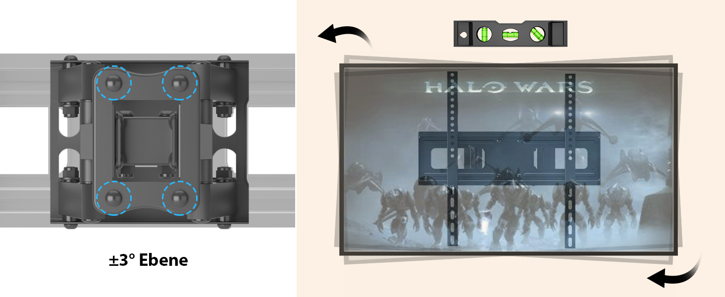BONTEC Swivel & Tilt TV Wall Mount - Full Motion for 23-70 inch LCD LED Curved TVs & Monitors (up to 45kg, VESA 400x400mm)