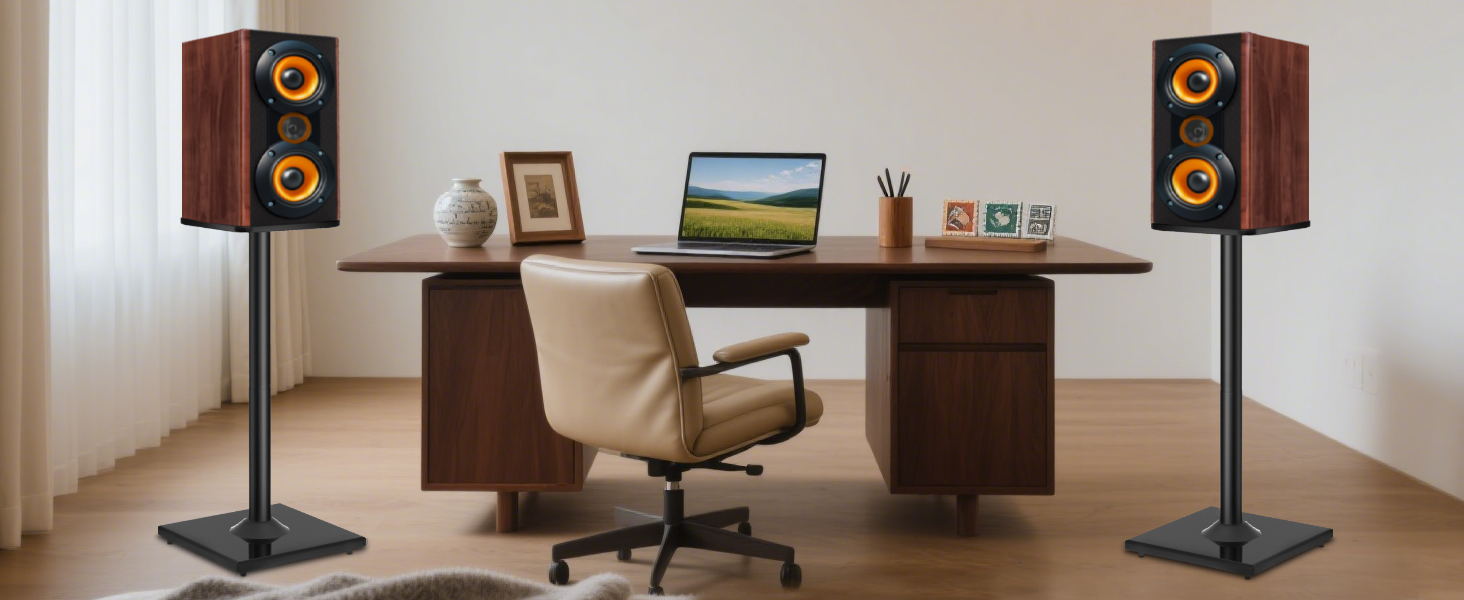 Підставка для акустики, регульована висота, 1 пара, для сателітної та поличкової акустики, до 5 кг, з кабелепроводом (SB-202-висота не регулюється)