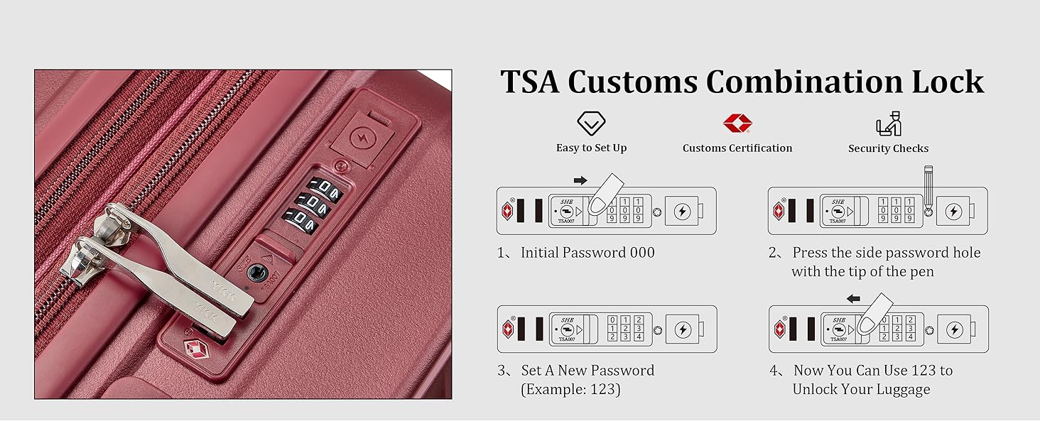 Набір валіз Joyway 4шт з жорстким корпусом та TSA-замком, розширюваний, чорний (червоний), комплект валіз
