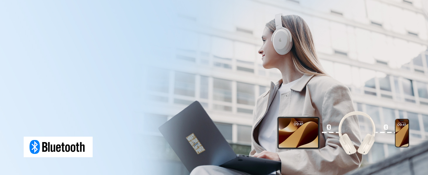 Edifier WH700NB Pro: Бездротові навушники з активним шумозаглушенням (-43dB), Hi-Res Audio, Bluetooth V5.4, AI-дзвінки, швидка зарядка, складні - Чорний