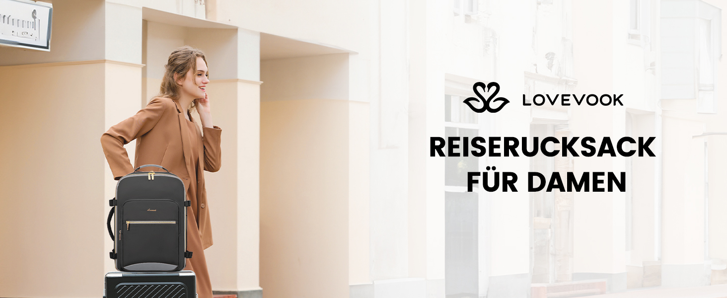 LOVEVOOK Рюкзак для ручної поклажі, 40L, для подорожей, ділових поїздок, вихідних, для ноутбука 17