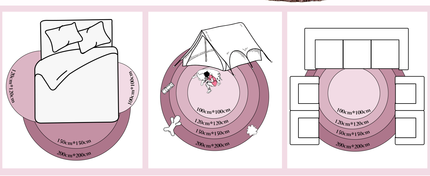 Килим круглий 100 см, м'який, пухнастий, антиковзний, дитячий, рожево-ліловий (Batik) - пральний килим для дитячої кімнати