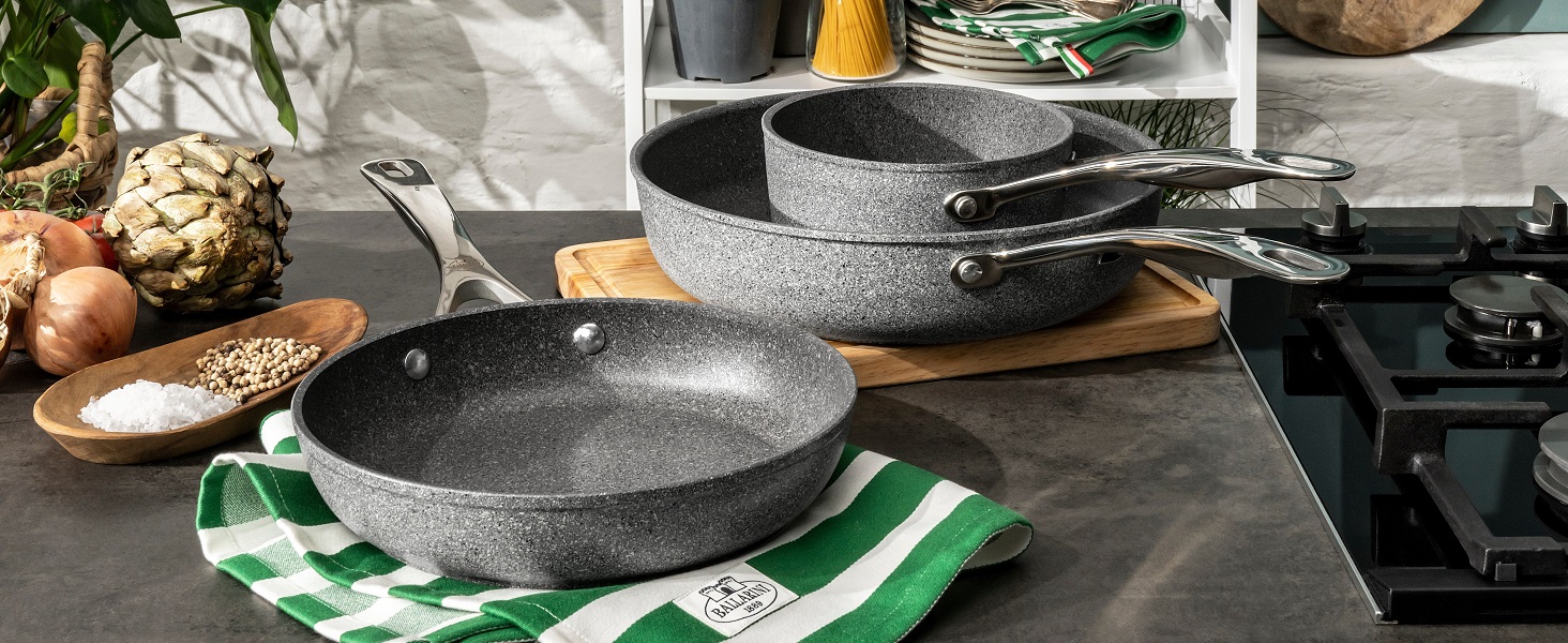 Сковорода BALLARINI Salina з антипригарним покриттям, 24 см, для всіх плит, алюміній, сіра