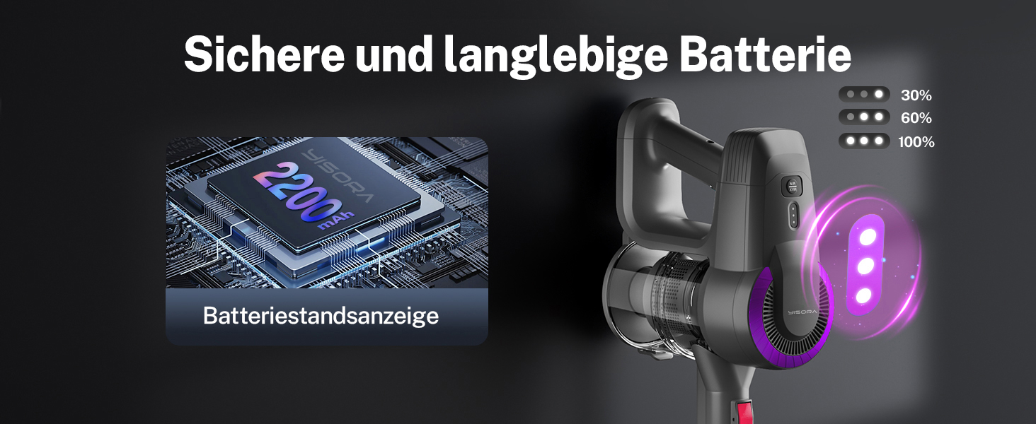 Бездротовий акумуляторний пилосос з потужністю 25000Pa, 175W, час роботи 50 хвилин. Бездротовий ручний пилосос з антизаплутаною насадкою та вертикальним паркуванням, легкий. Підходить для килимів, твердих підлог, видалення шерсті тварин. Колір: фіолетовий