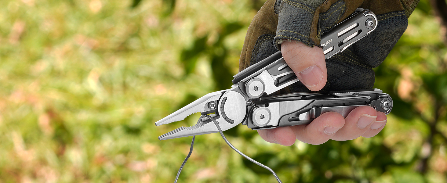 Мультитул BIBURY 19 в 1 з нержавіючої сталі: мультиінструмент з плоскогубцями, ножем, ножицями, викрутками. Ідеальний подарунок для чоловіків для відпочинку на природі, кемпінгу та ремонту.