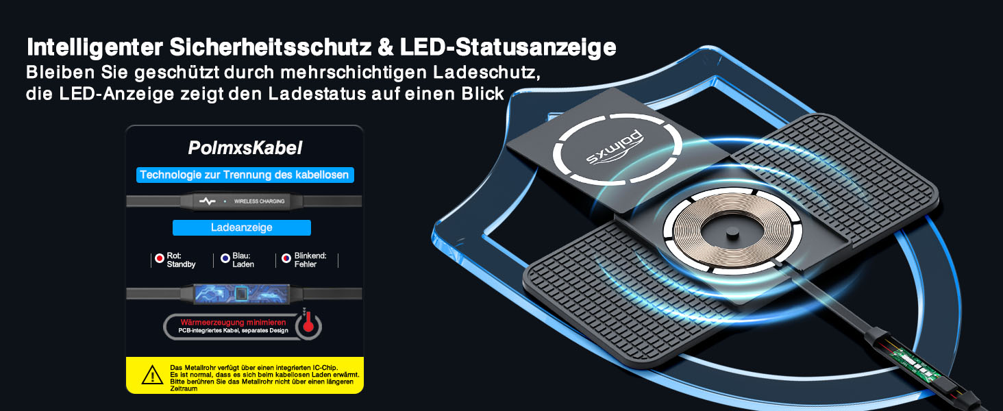 Автомобільне зарядне пристрій MagSafe Pad Polmxs: Швидка зарядка 15W, бездротова зарядка, 40W адаптер, кабель 30см, сумісність з iPhone 17/16/15/14/13/12