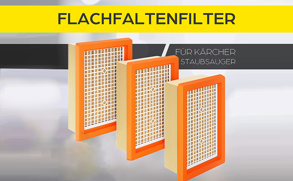 Фільтр для пилососа Kärcher (3 шт.) - сумісний з WD3, WD2, WD 3, WD1, MV3, MV2, NT, KNT, K A, SE, VC. Підходить для алергіків. Замінник 6.414-552.0, 6.414-772.0, 6.414-547.0