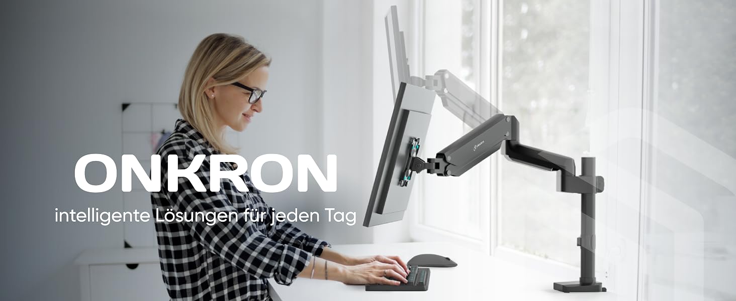 Кронштейн для монітора ONKRON G75-B, 13-34 дюйми, до 12 кг, VESA 100x100, чорний