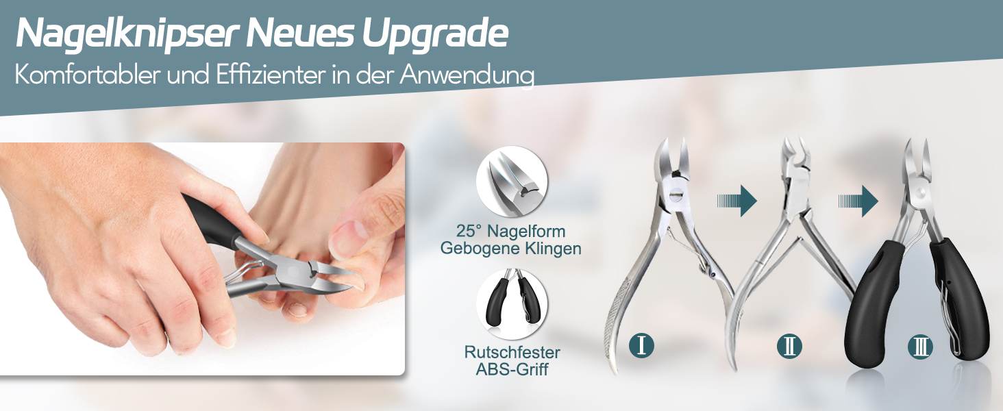 Набір для манікюру та педикюру Softale: професійний набір для догляду за нігтями, видалення врослих та твердих мозолів, 6 предметів