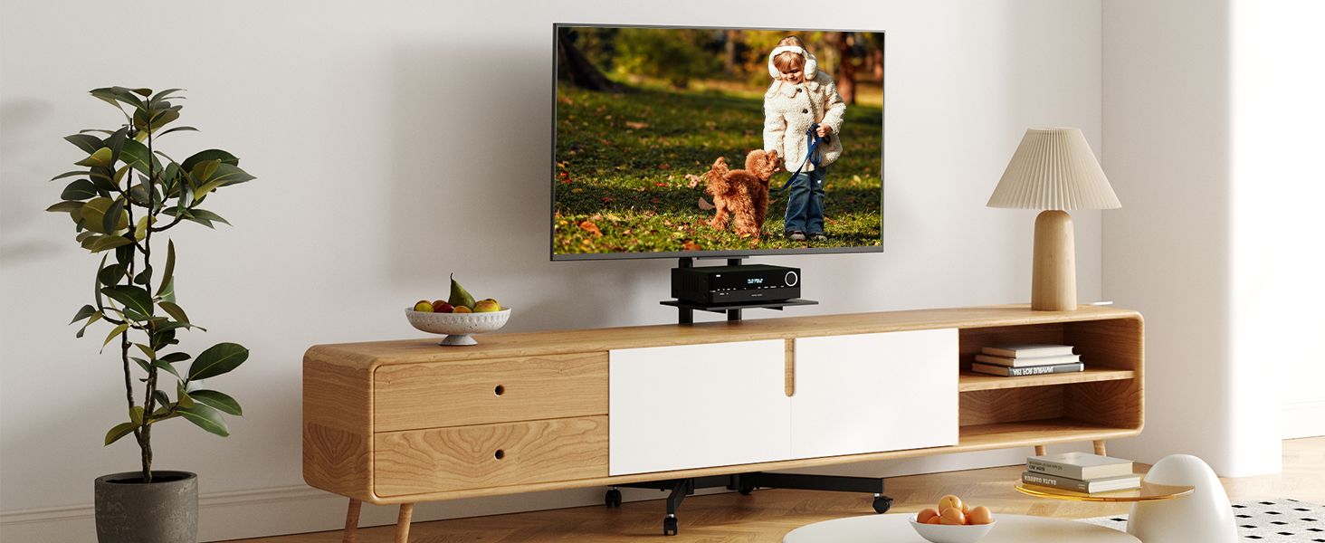 Підставка для телевізора BONTEC Mobiler TV-Wagen: регульована висота, VESA 600x400, до 55 кг, з полицею для ноутбука та кабельною організацією, для офісу, дому та геймінгу
