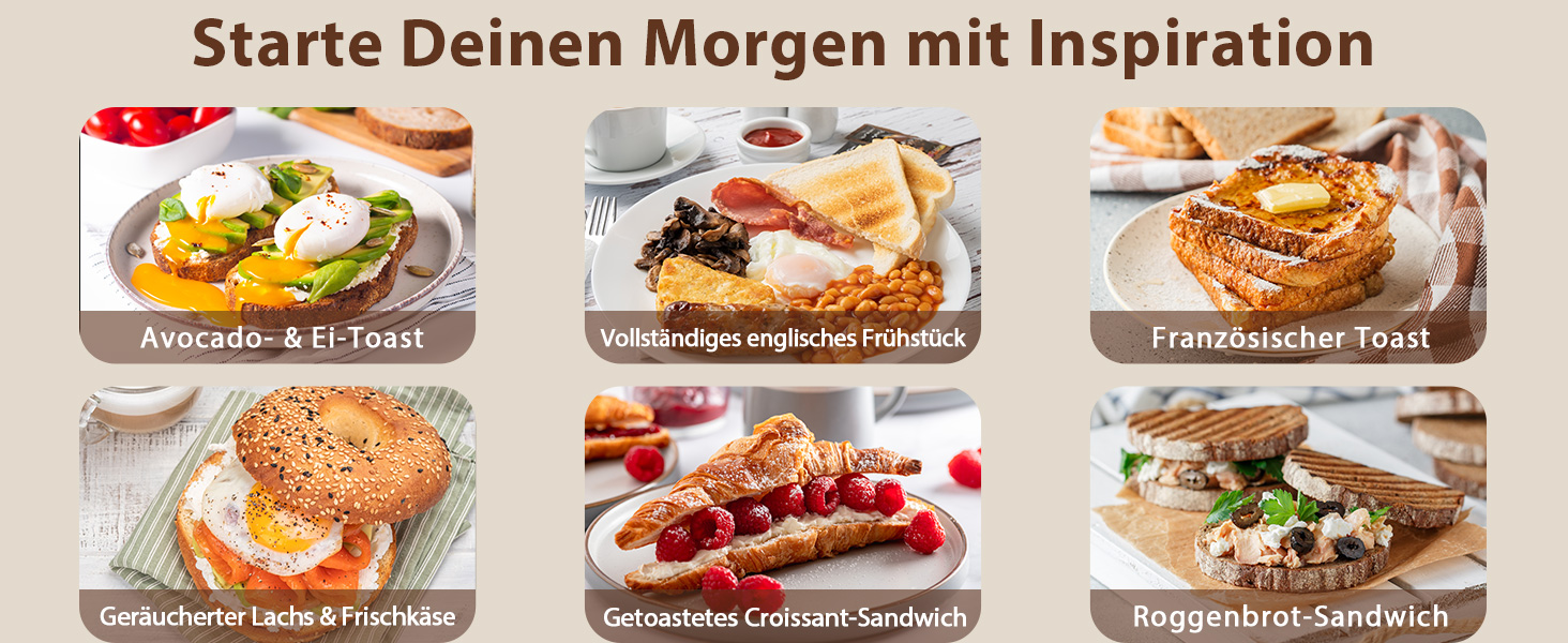 Тостер на 4 шматочки з сенсорним екраном та таймером – нержавіюча сталь, довгі слоти, 2 незалежні зони температури, підставка для бургерів та сендвічів, 6 програм, срібний колір