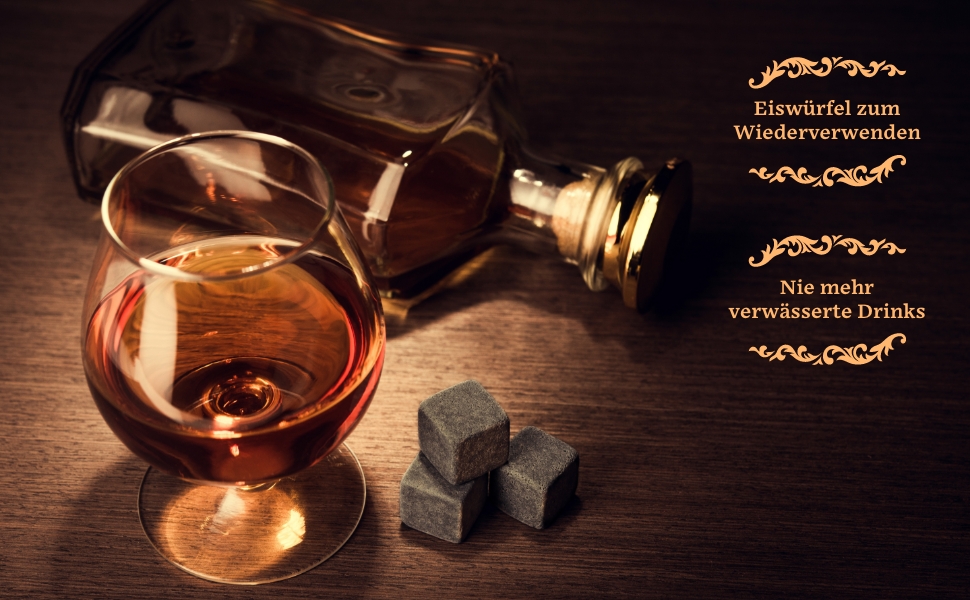 Набір кулінарних каменів для віскі GOURMEO 9 - 9 каменів для охолодження віскі, нержавіюча сталь, аксесуари для віскі