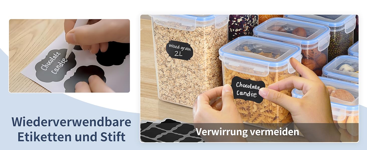 Набір контейнерів для їжі Hibisaws 12 шт. з кришкою, контейнери для заморожування, ланч-бокси, BPA-free, 100% герметичні, прозорі, 6 x 1L & 6 x 0.5L