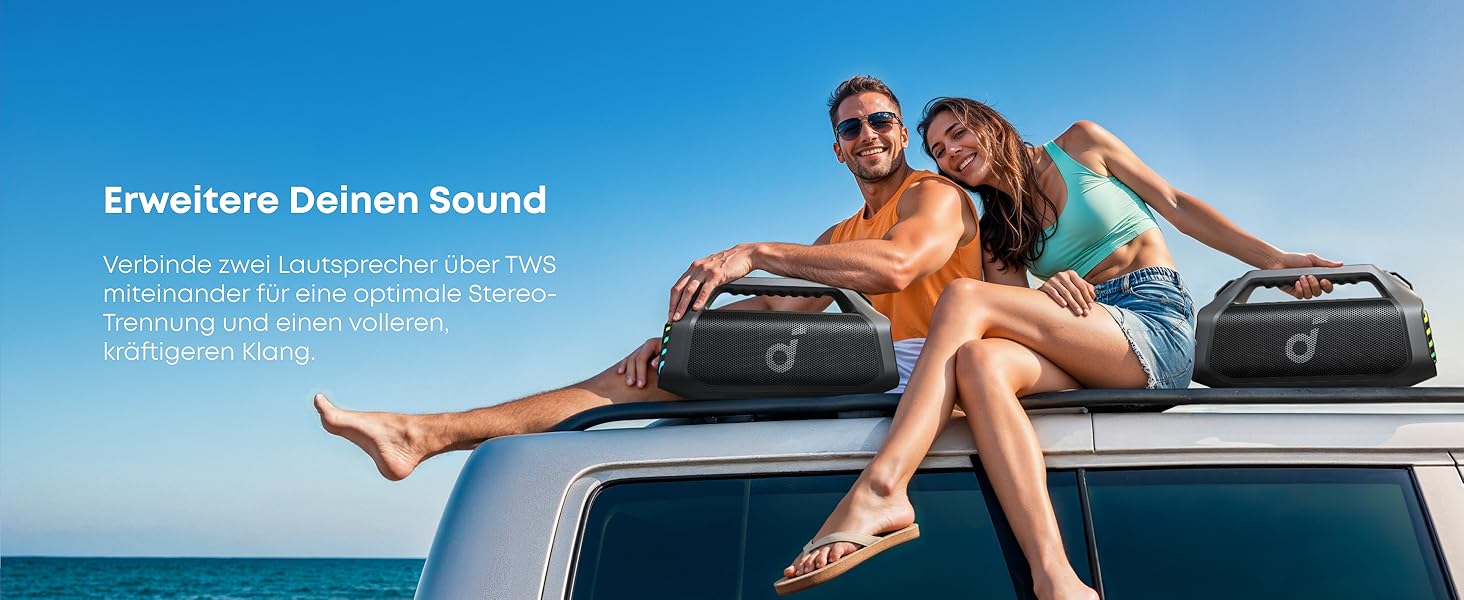 Портативна Bluetooth колонка soundcore Boom 2 Pro 140 Вт, IP68, RGB підсвітка, Powerbank, BT 5.3