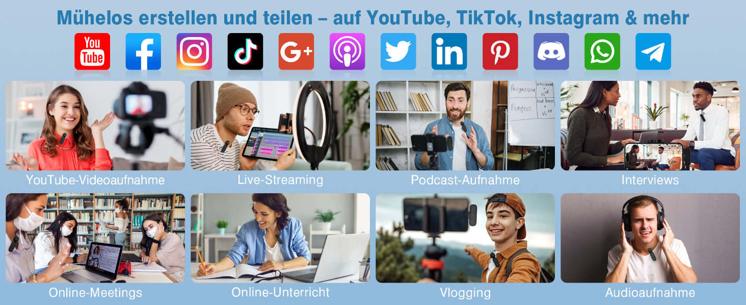 Мікрофон-лапка бездротовий для iPhone/Android з кейсом для зарядки та акумулятором 42год, з шумозаглушенням, для подкастів, TikTok, YouTube, стрімінгу, міні-мікрофон