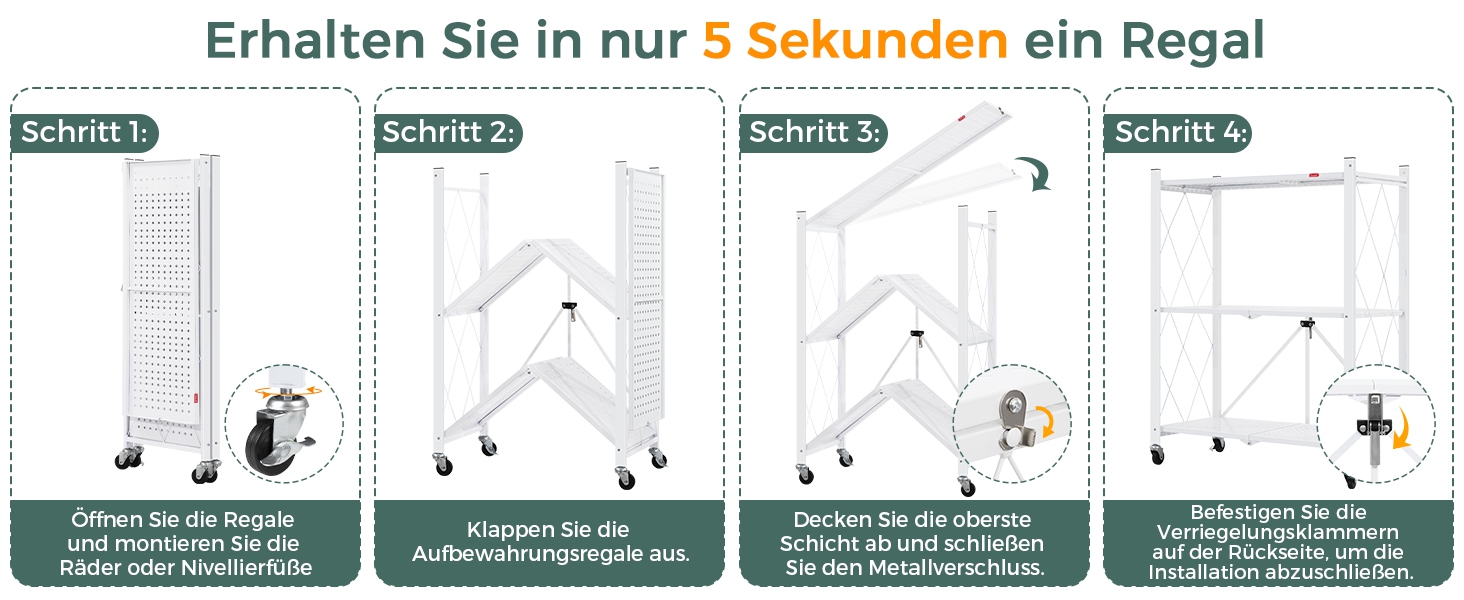 Deanic 5-Tier Folding Heavy Duty Shelving Unit