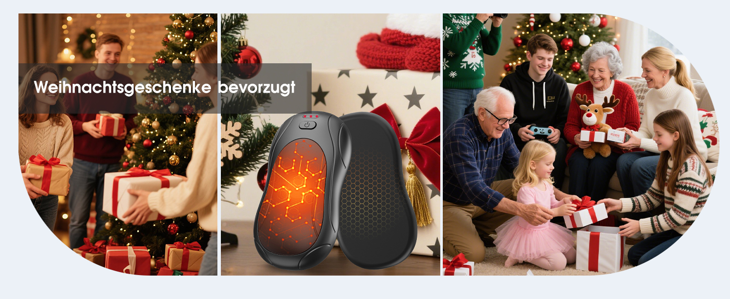 Електричний грілка для рук, USB грілка для рук, 2 шт. - подарунок для жінок, чоловіків, дітей. 3 режими, до 18 годин тепла, для гольфу, кемпінгу, полювання. Чорний