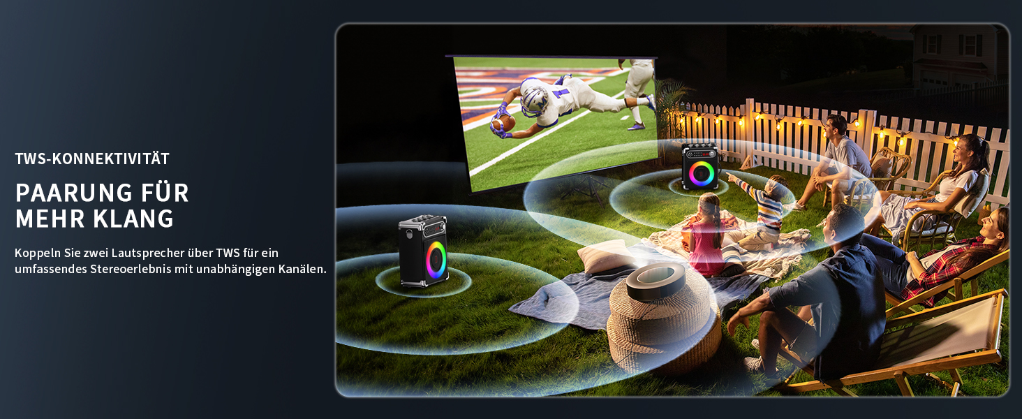 Караоке-машина з 2 мікрофонами, портативна Bluetooth колонка з LED-підсвічуванням, система PA для вечірок, підтримка USB/TF-карт/AUX/FM