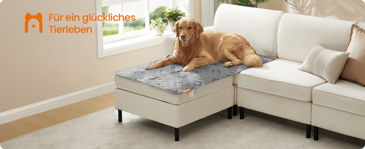 Водонепроникна собача ковдра Feandrea, 178 x 76 см, захист для авто та диванів, машинне прання, антиковзаюча, стегане покриття, сірий PPB025G01 (S 135x76 см)