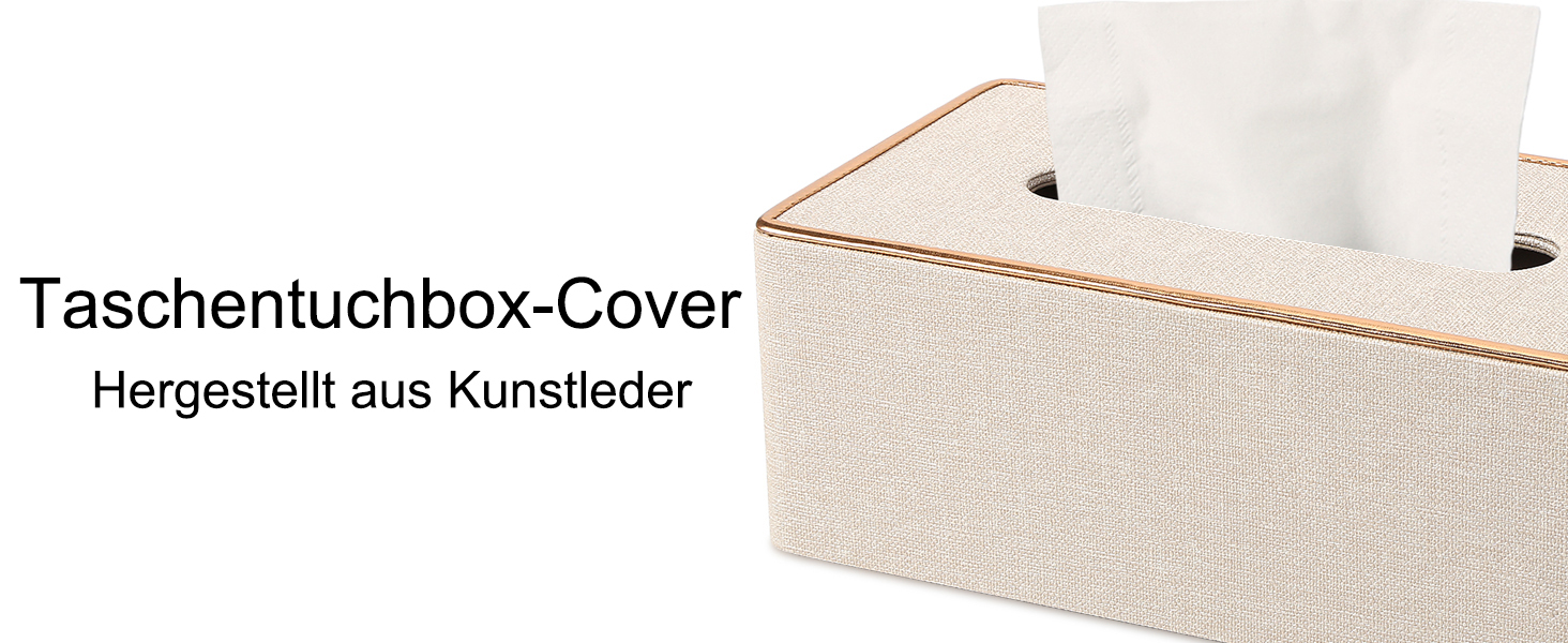 Скляниця для серветок Rarapop з PU-шкіри, прямокутна, для комода, ванної кімнати, офісу (Бежевий)