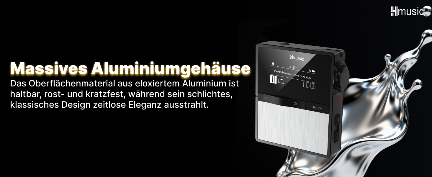 MP3-плеєр Hmusic P68 HiFi з кліпсою, Bluetooth, 16GB + карта пам'яті 128GB, підтримка DSD, Hi-Res аудіо