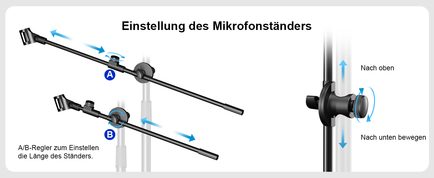 Підставка для мікрофона Aokeo з регульованою стійкою, чохол, тримач для планшету, для співу та запису голосу