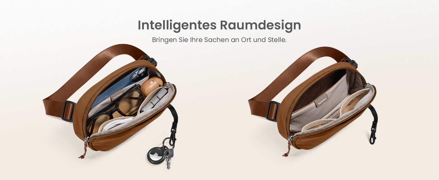 tomtoc жіноча поясна сумка-слінг з RFID захистом, 1.5 л, зелений (карамель)