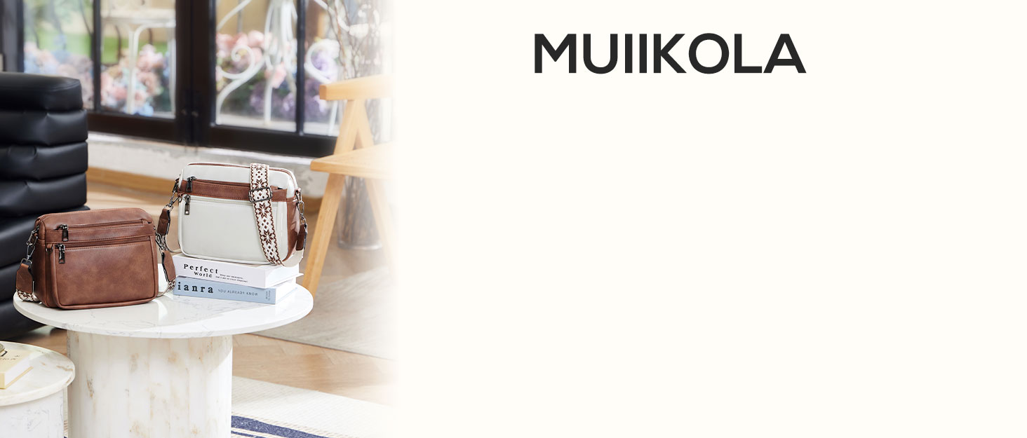 Сумка жіноча через плече MUIIKOLA середнього розміру, екошкіра бежево-сірого кольору, м'який широкий ремінь