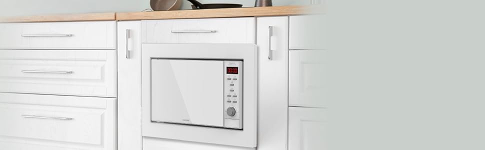 Мікрохвильова піч Cecotec GrandHeat 2350 вбудована, 23 літри, 900 Вт, 6 рівнів потужності, 9 функцій, таймер, білий