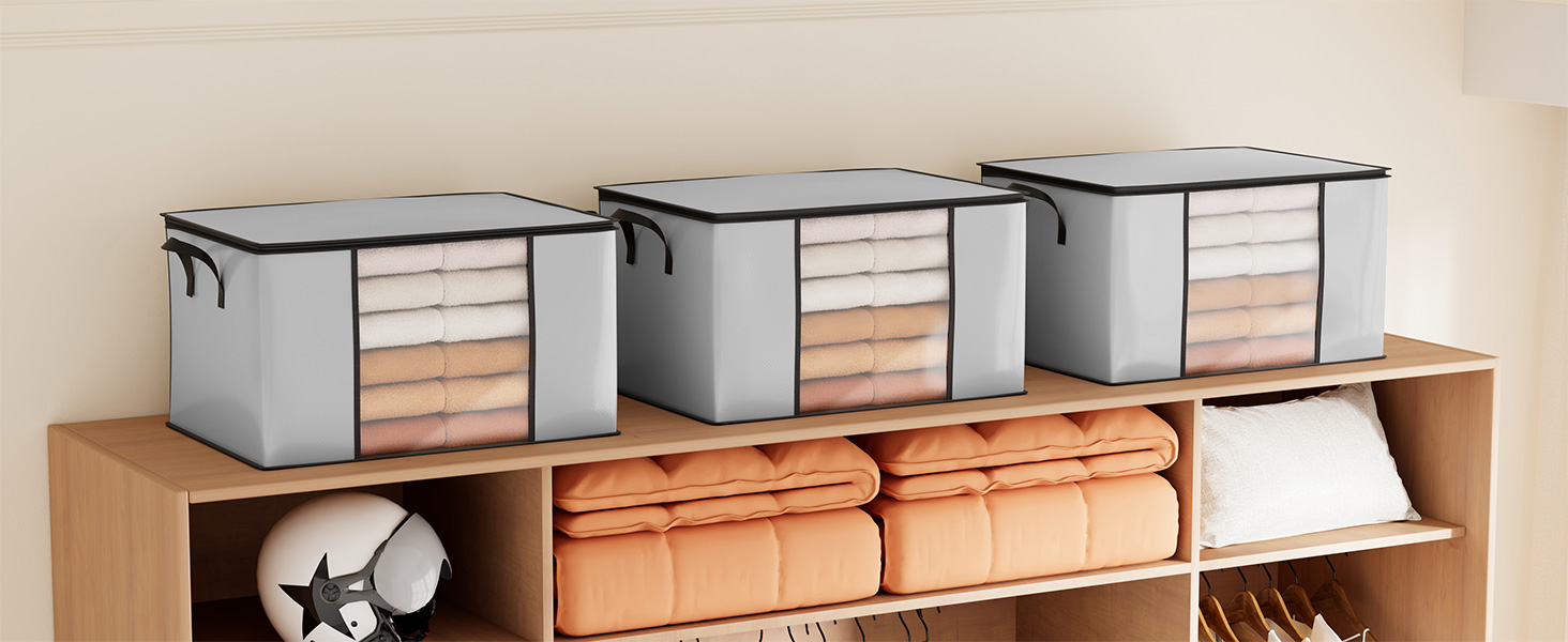 Контейнер для зберігання одягу та взуття Oak & Tea 90L з прозорим віконцем, водонепроникний, 60x43x35 см