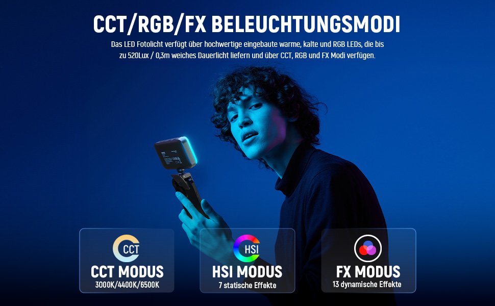 LED світло Neewer для селфі та відеозйомки на телефон/комп'ютер, 54 LED, кліпса, CRI 88, 650mAh