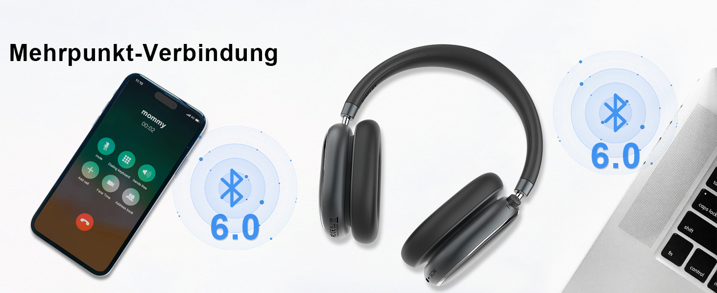 Навушники бездротові Bluetooth 6.0 NC95 з активним шумозаглушенням, регульованим колесом, 120+ годин роботи, персоналізація EQ через додаток, сірий