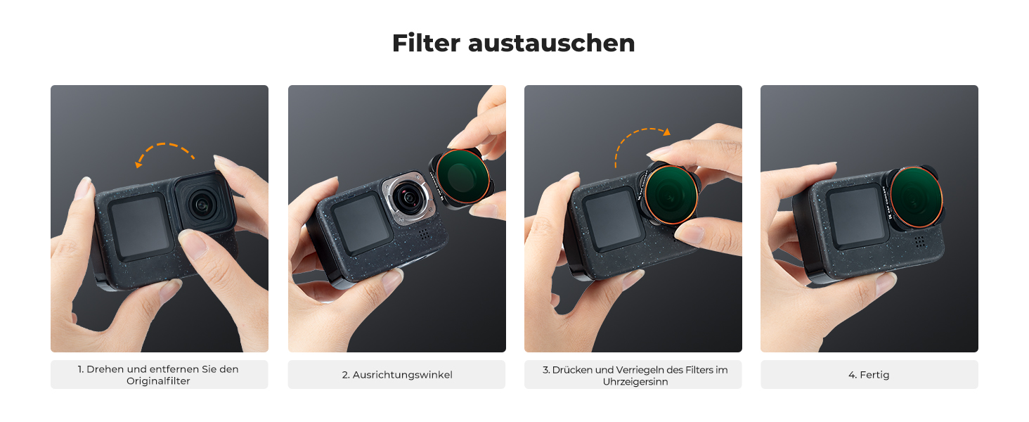 Набір фільтрів ND K&F Concept для GoPro Hero 13 Black: ND4, ND8, ND16, ND32, CPL - нейтральні фільтри для екшн-камери