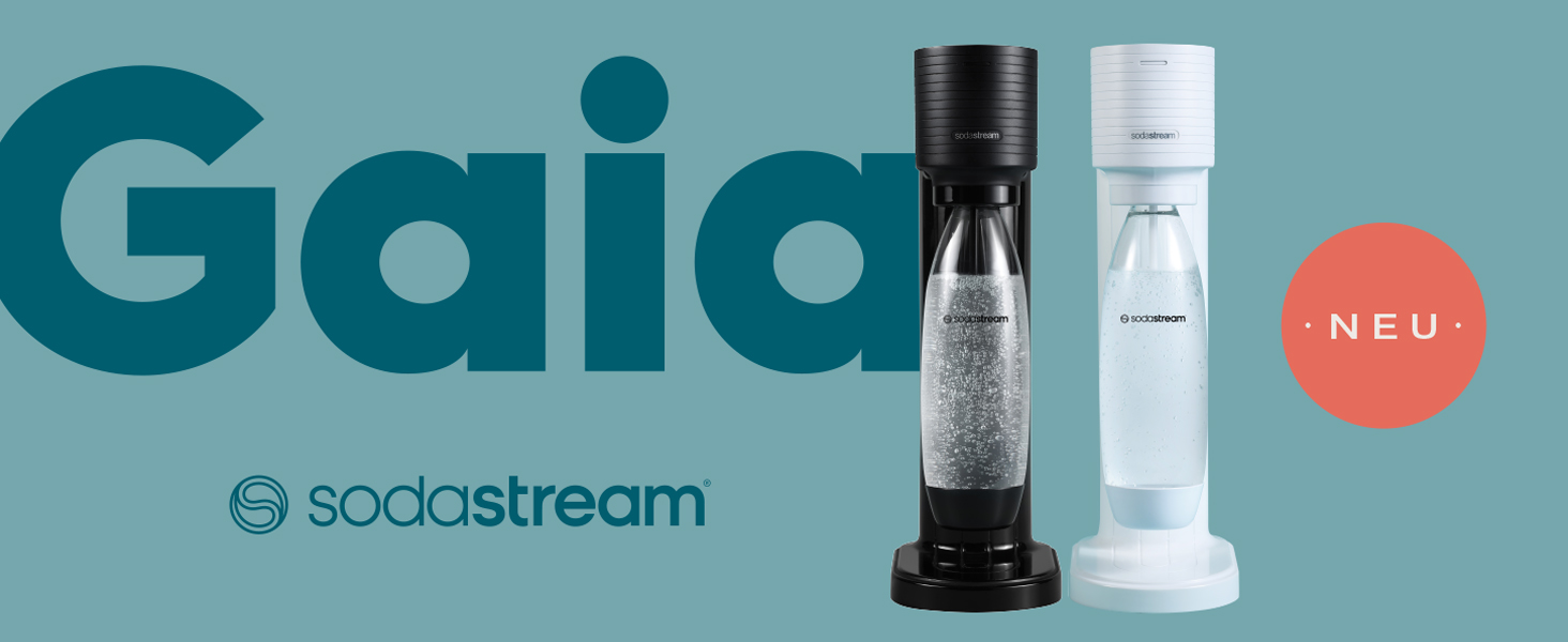 SodaStream Gaia: Газова вода вдома | Чорний колір, з CO2 балончиком та пляшкою 1L | Електричний напій