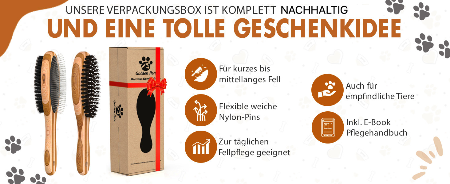 Бурштук для собак та котів 2-в-1: розчісування та вичісування | Для середньої та довгої шерсті | Гребінець для підшерстка | + Безкоштовний електронний посібник з догляду