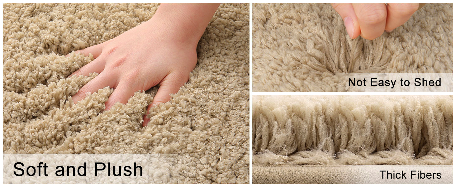 Килимок для ванної кімнати Homaxy: антиковзаючий, м'який, пухнастий, з мікрофібри, 60 x 120 см, бежевий