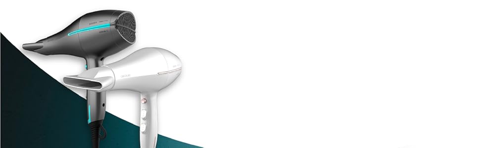 Фен Cecotec Bamba IoniCare 5200 Aura Black з іонною технологією, 2300W, концентратор та дифузор, для гладкого волосся, DC-двигун, справжній іон, великий потік повітря, 2 швидкості та 3 температури, чорний