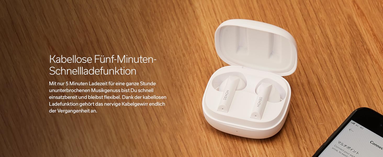 Бездротові навушники Denon AH-C500W True Wireless - білі (з мікрофоном, без активного шумозаглушення)