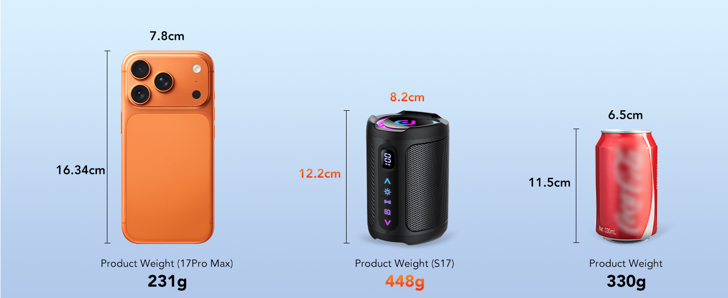 Bluetooth колонка з підсвіткою 2026 Musikbox: Портативна колонка Bluetooth 5.4, 15 Вт, Покращений бас, IPX7 водонепроникна, для подорожей, спорту, вечірок, велосипедів, Чорний