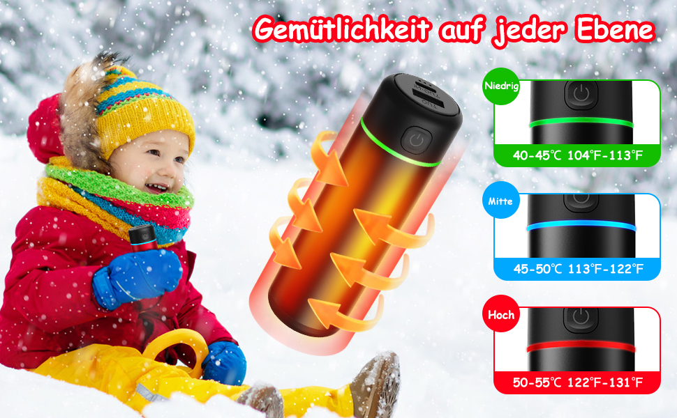 Електричний грілка для рук Wiederverwendbar 2 шт. 5000mAh USB Powerbank, 2A, нагрів 4-7 годин, для дітей, жінок, чоловіків, чорний, круглий