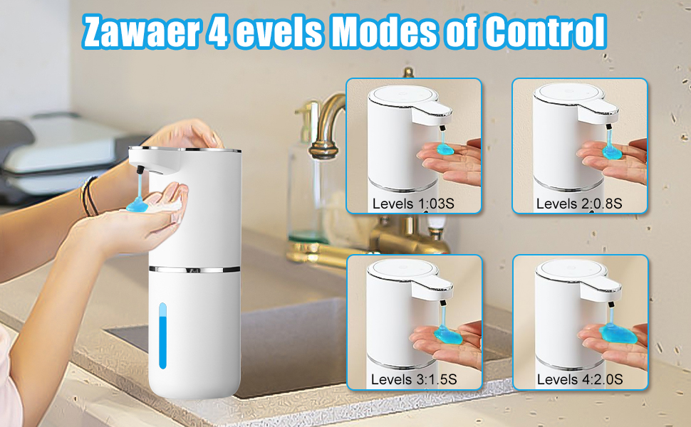 Автоматичний диспенсер мила з піни, 380 мл, сенсорний, USB, водонепроникний, для кухні, ванної, школи, готелю, білий (рідина)